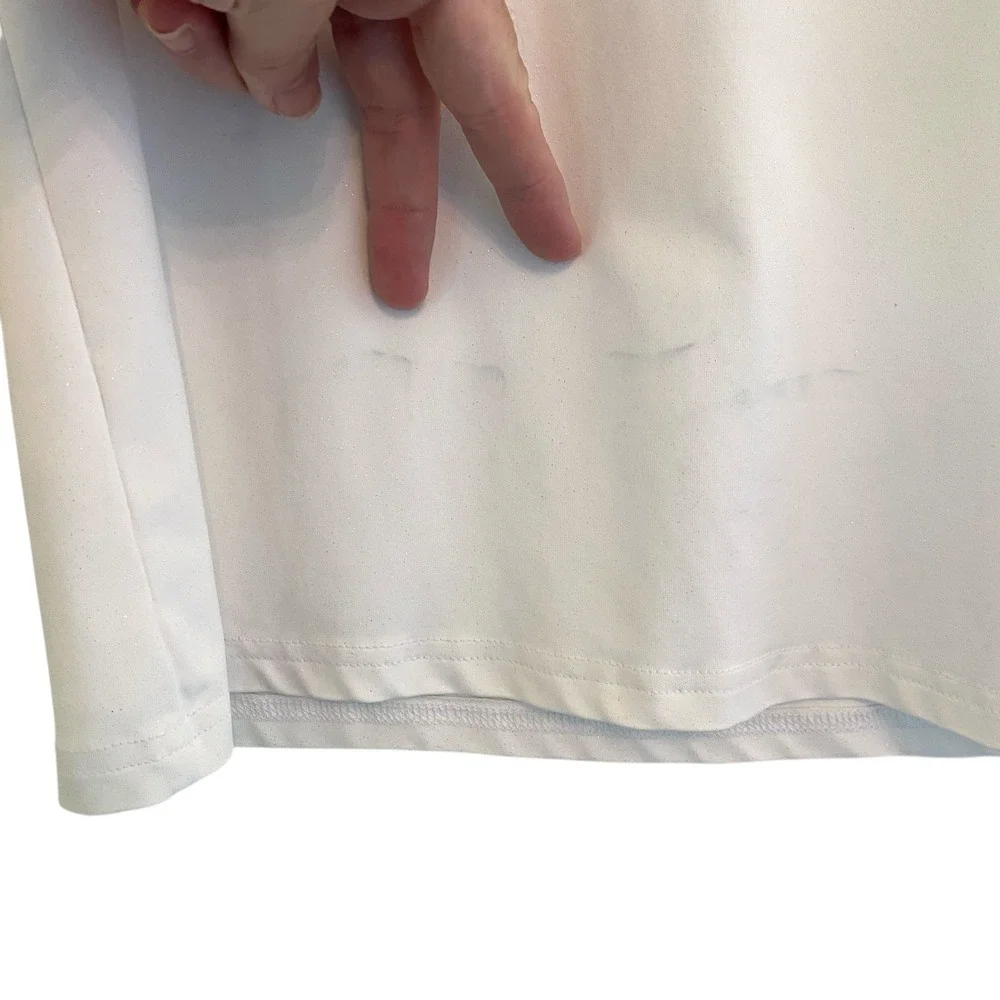 Kingsland‎ Equestrian Paisely Show Shirt Sleeveless White Women XL Shimmer STAIN - Picture 3 of 12